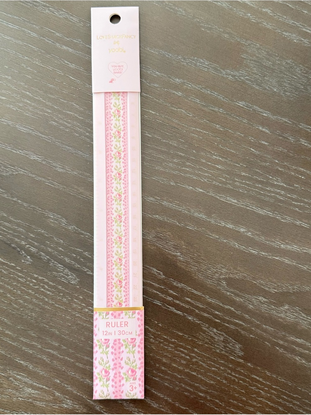 LoveShackFancy x Target Yoobi 12" Plastic Ruler Pink Floral